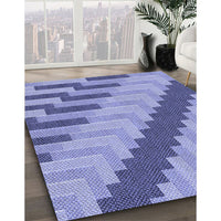 Patterned Slate Blue Rug, pat1195blu