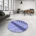 Round Patterned Slate Blue Rug in a Office, pat1195blu