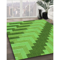 Patterned Emerald Green Rug, pat1195grn