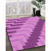 Patterned Violet Purple Rug, pat1195pur