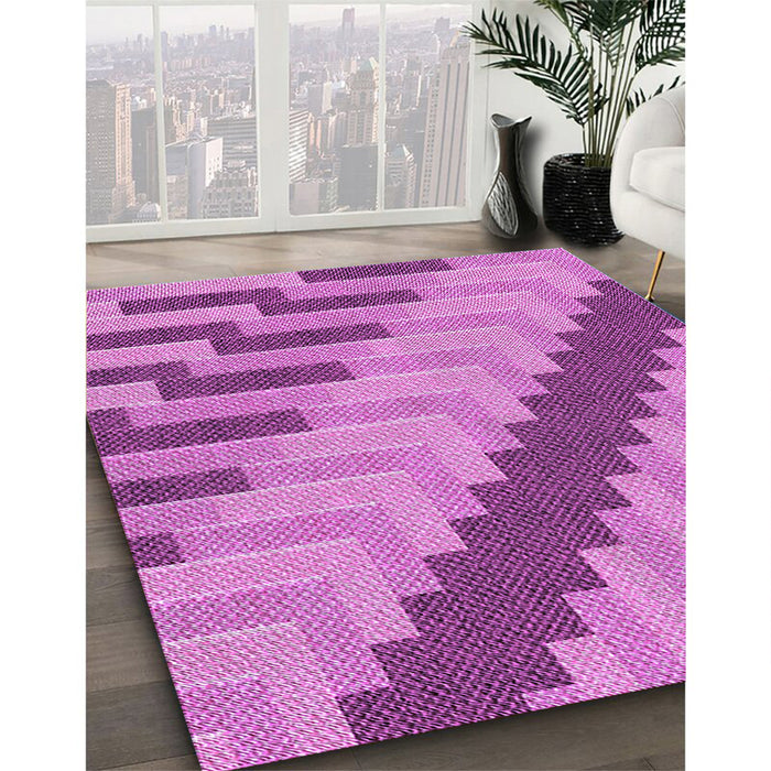 Machine Washable Transitional Violet Purple Rug in a Family Room, wshpat1195pur