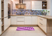 Patterned Violet Purple Rug in a Kitchen, pat1195pur