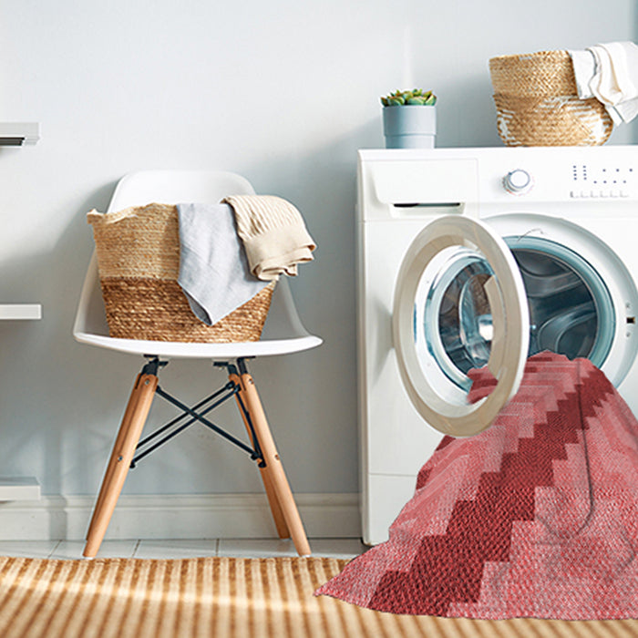 Machine Washable Transitional Red Rug in a Washing Machine, wshpat1195rd