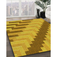 Patterned Dark Bisque Brown Rug, pat1195yw