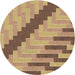 Sideview of Patterned Saddle Brown Novelty Rug, pat1195