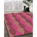 Machine Washable Transitional Red Rug in a Family Room, wshpat1196brn