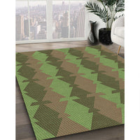 Patterned Red Brown Rug, pat1196grn