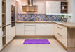 Patterned Neon Purple Rug in a Kitchen, pat1196pur