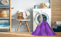 Machine Washable Transitional Neon Purple Rug in a Washing Machine, wshpat1196pur