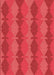 Machine Washable Transitional Red Rug, wshpat1196rd