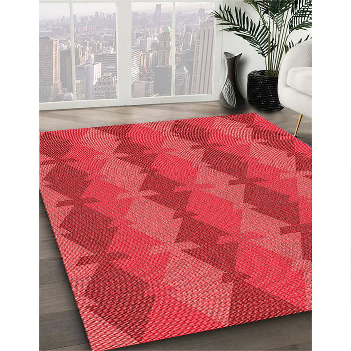 Machine Washable Transitional Red Rug in a Family Room, wshpat1196rd
