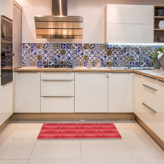 Patterned Red Rug in a Kitchen, pat1196rd