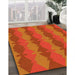 Machine Washable Transitional Neon Orange Rug in a Family Room, wshpat1196yw