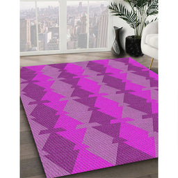 Patterned Crimson Purple Novelty Rug in Family Room, pat1196
