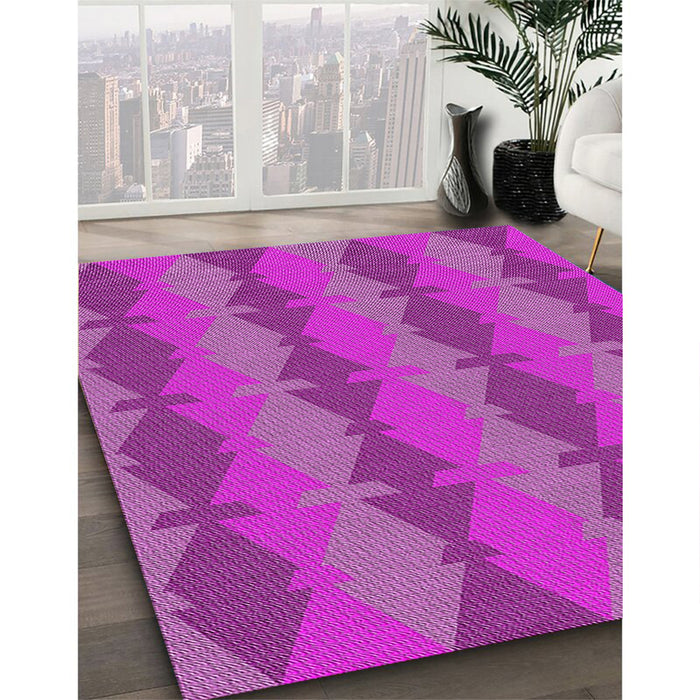 Patterned Crimson Purple Novelty Rug in Family Room, pat1196