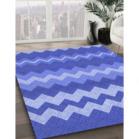 Patterned Sky Blue Rug, pat1197blu