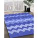 Machine Washable Transitional Sky Blue Rug in a Family Room, wshpat1197blu