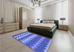 Patterned Sky Blue Rug in a Bedroom, pat1197blu