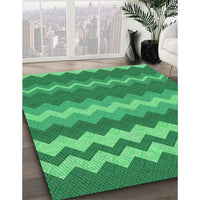 Patterned Neon Green Rug, pat1197grn