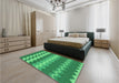 Patterned Neon Green Rug in a Bedroom, pat1197grn