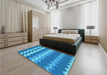 Patterned Blue Rug in a Bedroom, pat1197lblu