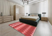 Patterned Red Rug in a Bedroom, pat1197rd