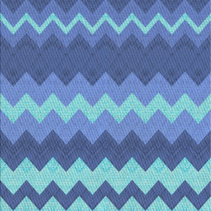 Patterned Sapphire Blue Novelty Rug, pat1197