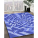 Machine Washable Transitional Sky Blue Rug in a Family Room, wshpat1198blu