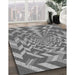 Patterned Carbon Gray Rug in Family Room, pat1198gry