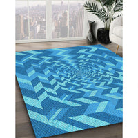 Patterned Blue Rug, pat1198lblu