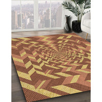 Patterned Mahogany Brown Rug, pat1198org