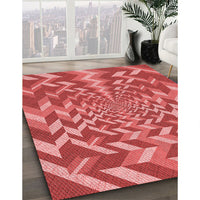 Patterned Red Rug, pat1198rd