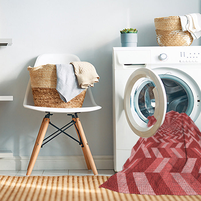 Machine Washable Transitional Red Rug in a Washing Machine, wshpat1198rd