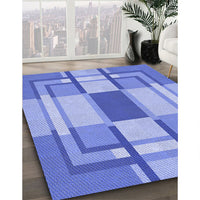 Patterned Sky Blue Rug, pat1199blu