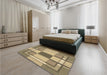 Patterned Brown Rug in a Bedroom, pat1199brn