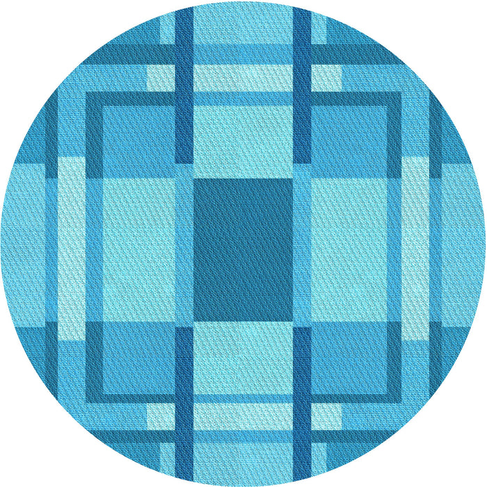 Square Patterned Bright Turquoise Blue Rug, pat1199lblu