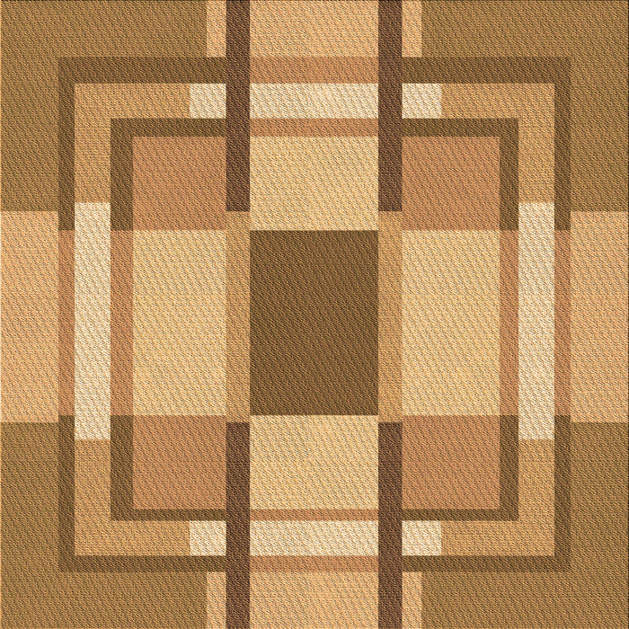 Round Patterned Orange Rug, pat1199org