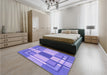 Patterned Bright Lilac Purple Rug in a Bedroom, pat1199pur