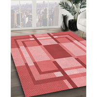 Patterned Ruby Red Rug, pat1199rd