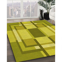 Patterned Yellow Rug, pat1199yw