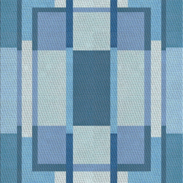 Patterned Light Sky Blue Novelty Rug, pat1199