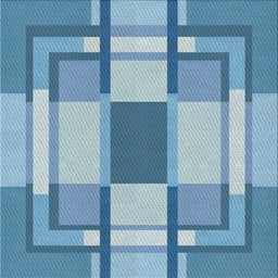Square Patterned Light Sky Blue Novelty Rug, pat1199