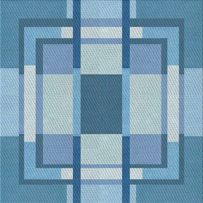 Square Patterned Light Sky Blue Novelty Rug, pat1199