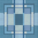 Square Patterned Light Sky Blue Novelty Rug, pat1199