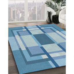 Machine Washable Transitional LightSky Blue Rug in a Family Room, wshpat1199