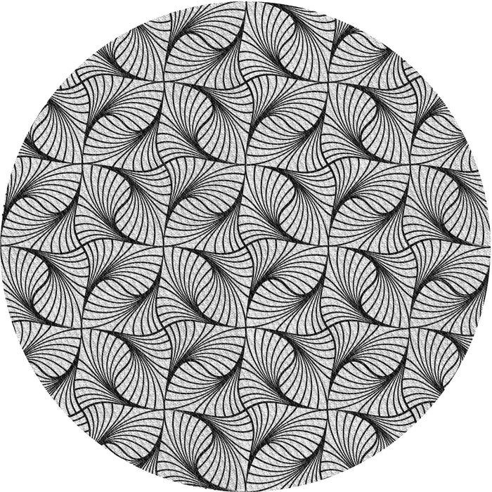 Sideview of Patterned Light Black Novelty Rug, pat119