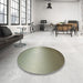 Round Patterned Antique Bronze Green Novelty Rug in a Office, pat11