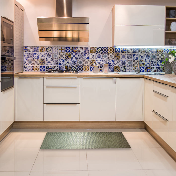 Machine Washable Transitional Antique Bronze Green Rug in a Kitchen, wshpat11