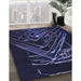 Machine Washable Transitional Deep Periwinkle Purple Rug in a Family Room, wshpat12blu