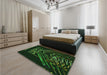 Patterned Black Rug in a Bedroom, pat12grn